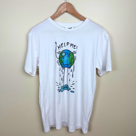 Soulland x Andre Saraiva "HELP ME!" Earth Graphic T-Shirt - Size Large - Picture 3 of 7